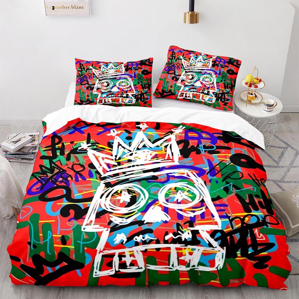 Digital Printing Three-Piece Hip Hop Graffiti Size Quilt Cover 3D