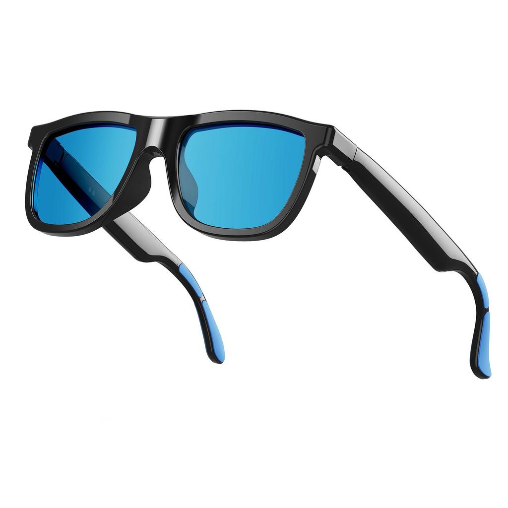 E05C Smart Glasses: 4-Speed Touch, Color Change, AI Voice Wake-up, Bluetooth Calls & Music, Noise Reduction.