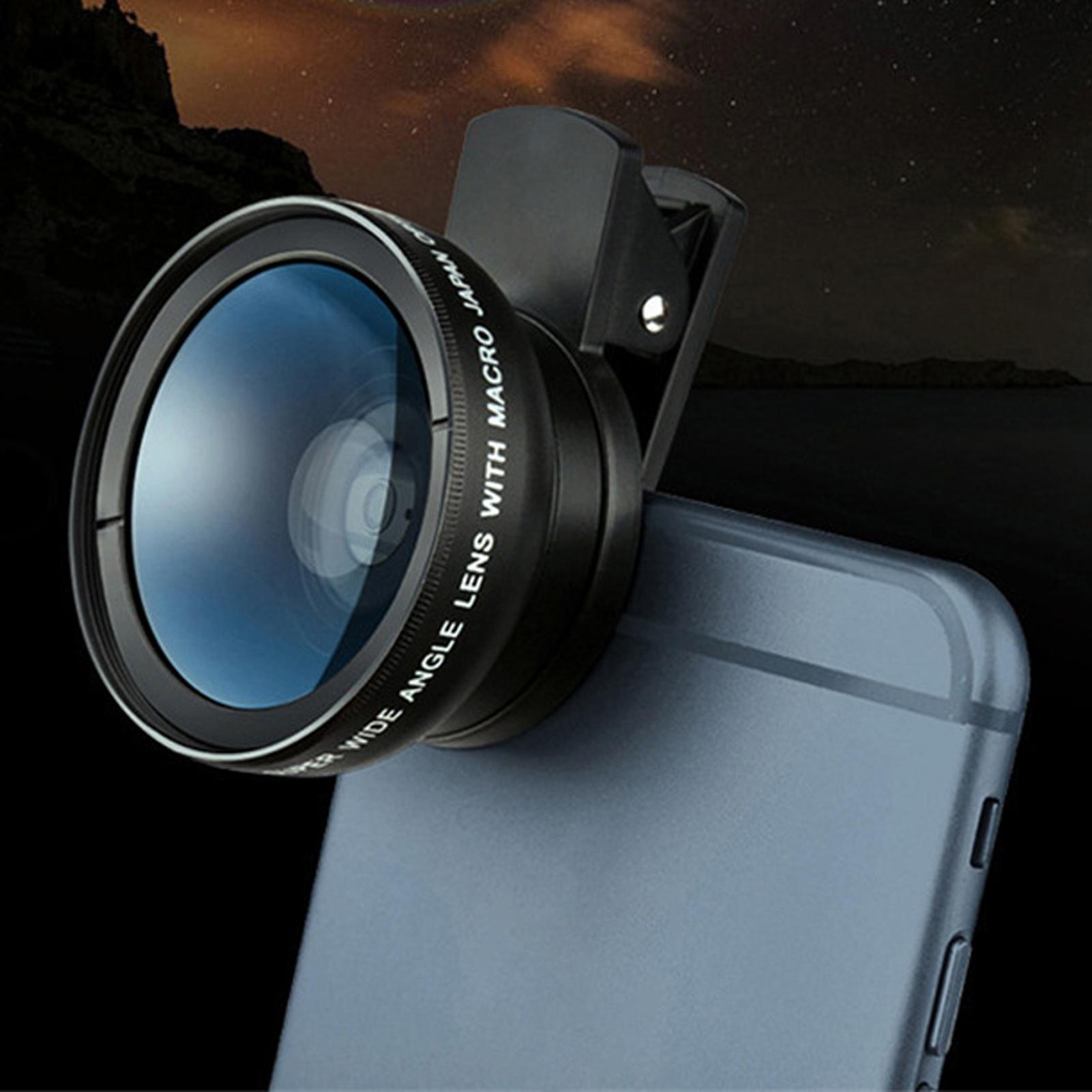 Phone Lens 2 in 1 HD Professional   Clip 0.45X Wide Angle 12.5X Macro Lens for Cellphone Tablet