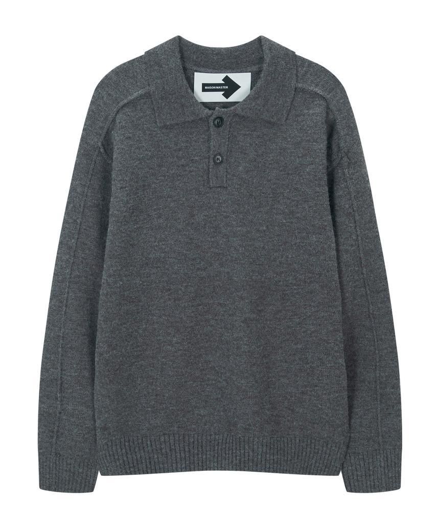 Maison Master Button Collared Cardigan Brown