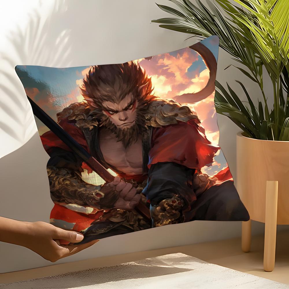 Journey to the West BBlack Myth Wukong Linen Cushion Covers For Decorative Sofa Home Pillows Case Car Chair Pillows Cases