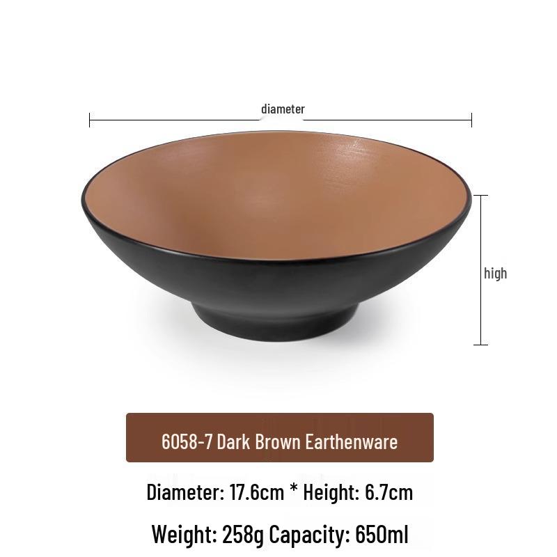 Large Frosted Melamine Ramen Bowl - Japanese-Style Restaurant Noodle Bowl for Mala Tang, Luosifen, Soup, and Rice Noodles