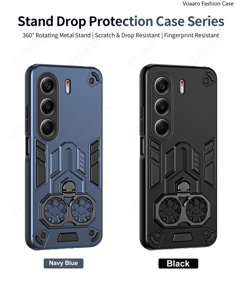 Dual Finger Ring Armor Cover for Tecno Camon 40 Pro 5G Case for Tecno Camon 40 Pro 4G Rotate Metal Bracket Kickstand Case Capa