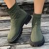 Spring Plus-size Fashion Boots Women's New Stretch Fly Knit Platform Socks Boots Casual Low-top Martin Boots