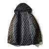 American Vintage Plaid Shirts Cotton-padded Jacket Outerwear Men's Winter Quilted Cargo Jacket Foreign Trade Men's Hood Shirt