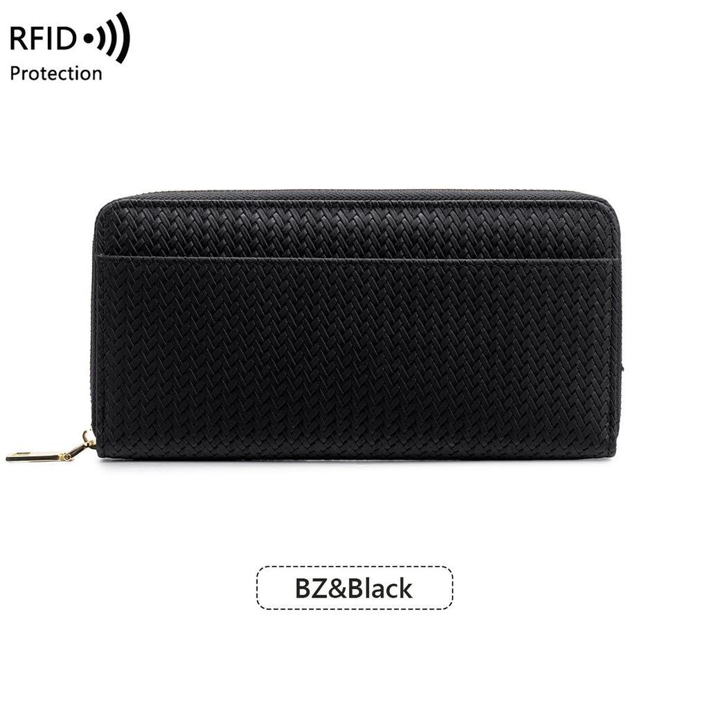 New Woven Pattern Women's Wallet Retro Large-capacity Clutch Bag Multi-compartment Passbook Long Wallet
