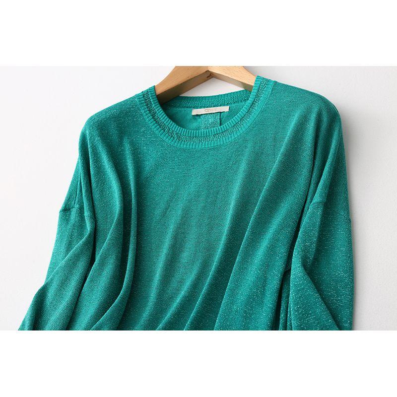 Export Export Loose Batwing Fil-Lumiere Knitwear Spring & Fall Long Sleeves Thin Bottoming Shirt Plus Size Ladies Plus Size Women's Clothing