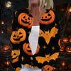 Damenmode Halloween-Print Strickjacke mit langen Ärmeln und Knopfleiste - Lässiger Mantel für den Alltag und Feiertagspartys