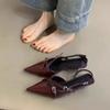 Temperament Stiletto Sandals Women Fashion Pointy Shallow Mouth Metal Belt Buckle Set Foot Non-slip High Heels