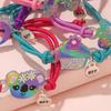 5Pcs/set Cartoon Bear Butterfly Rainbow Charm Adjustable Cord Rope Bracelet for Girl Hairband Use Friendship Gift