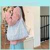 Trendy Street Style Korean Floral Canvas Tote Bag With Soft Fabric And Spacious Interior