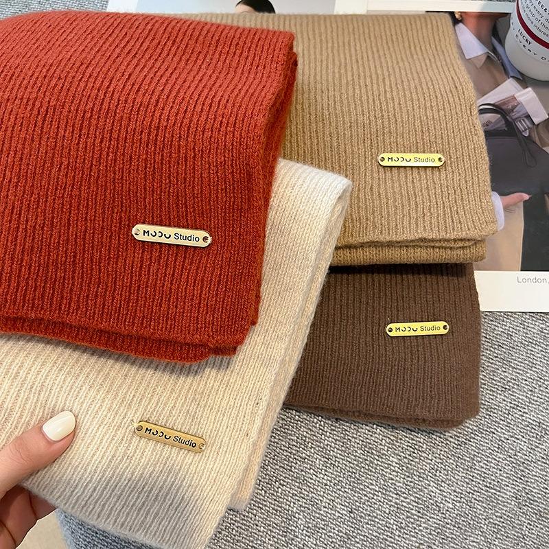 Customer fabric 100 wool scarf women's autumn and winter knitted shawl warm student scarf dual-purpose