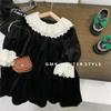 Ensemble Robe Florale d'Automne pour Filles Coréennes et Gilet à Bordure en Dentelle
