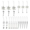 18 Pcs Crystal Christmas Ornaments for Tree Clear Acrylic Snowflake Icicle Hanging Ornaments with Drop Pendants for Winter Wonderland Chandelier