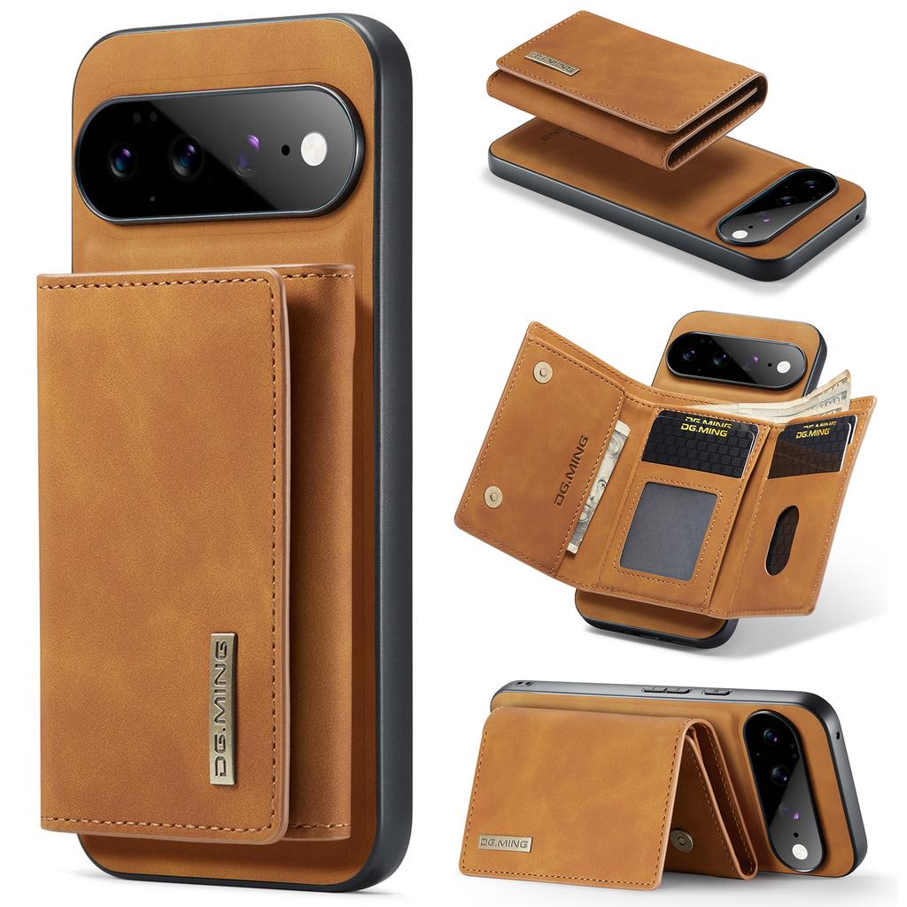 DG.MING-M1 Luxury 2-in-1 Removable Magnetic Flip Premium PU Leather Case Wallet Card Holder Back Cover For Cell Phones