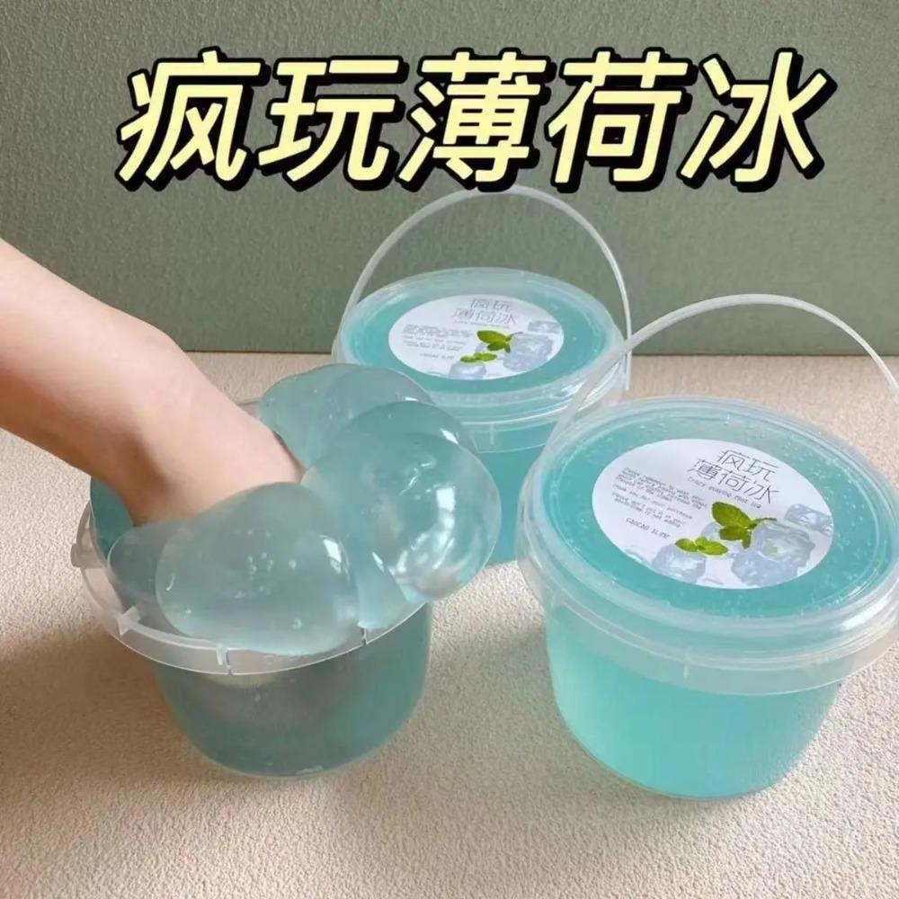 Super Large Box Slime Toy Soft Jelly Clay Fake Water Non Stick Milk Bucket Toy Handmade Squeezing Srtess Relief Toy Adults Kids