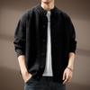 Men's High-End French Retro Cardigan Sweater: Winter Thick Knit Stand Collar Jacket