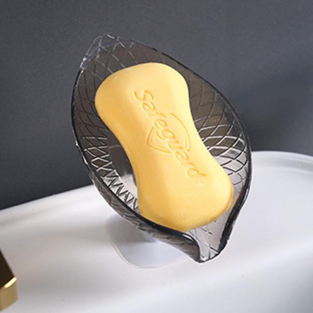 Leaf-Shaped Suction Cup Soap Holder: Wall-Mounted, No Drilling Required