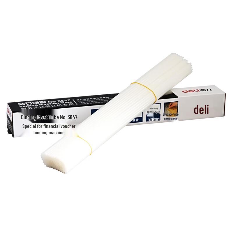 Deli Transparent Binding Rivet Tubes for Financial Documents CN plug (adapter included)