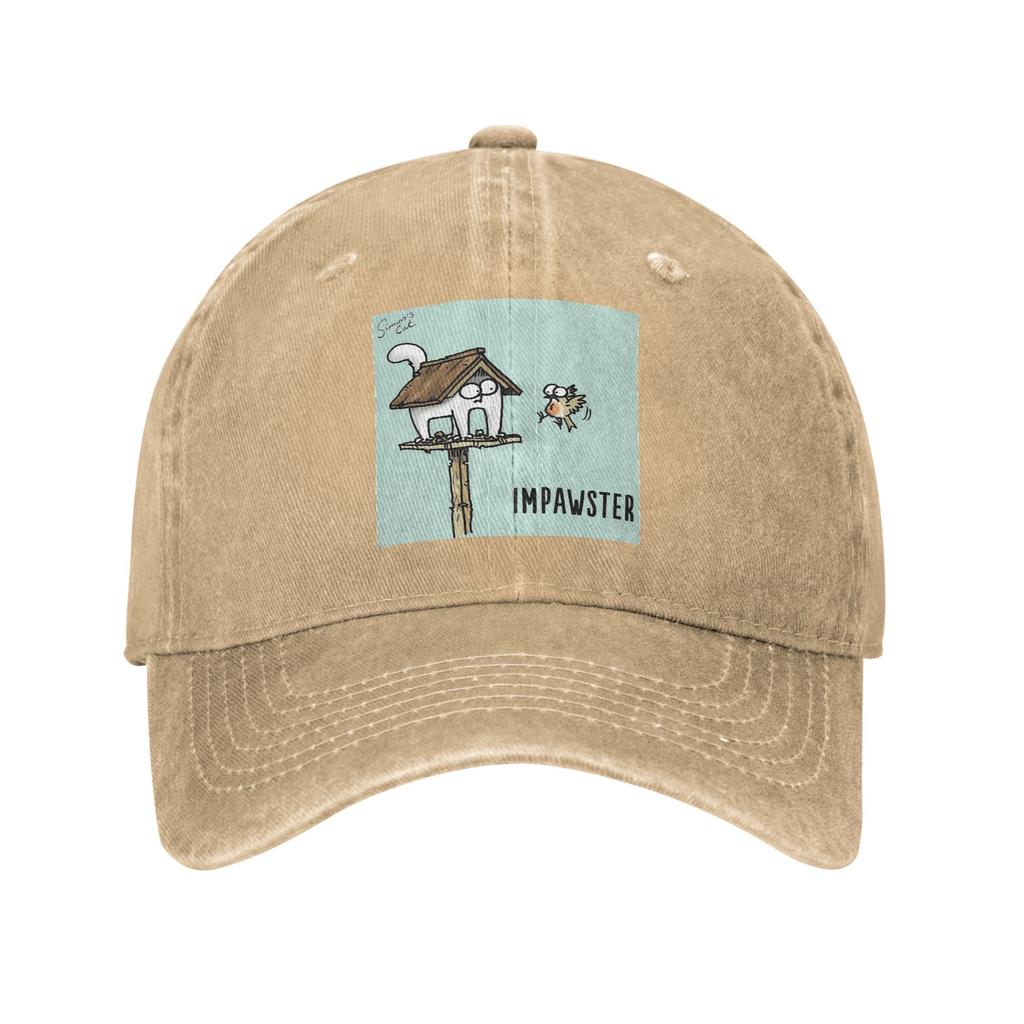 Unisex Baseball Hats Cartoon Simons Cats Washed Denim Summer Sports Baseball Caps Hip Hop Cap Casquette