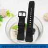 Silikon-Gummi Sport-Uhrenarmband für Casio 5119 Edifice EF-552 Armband EF-552D-1A Herrenarmband Edelstahl-Schnalle Schwarz 20mm