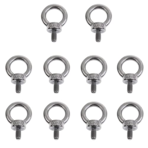 Samcos M6 Eyebolts, M6 Female Thread, for Hanging, Fixing, and Reinforcement, Stainless Steel, Earthquake-Proof, Furniture, and Woodworking (12mm/Pack