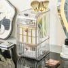 Plastic Cosmetic Storage Box Space Saving Makeup Storage Container Stationery Storage Box  for Home