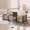 Bedside Hanging Storage Basket Beside Shelf Iron Rack Organizer for Cubical Wall Dormitory Apartment
