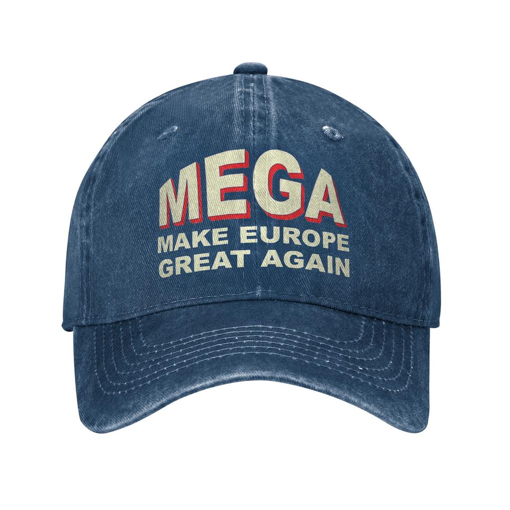 MEGA MAKE EUROPE GREAT AGAIN Verstellbare Baseballkappe - Schwarz, Vintage-Stil, Lässige Kopfbedeckung