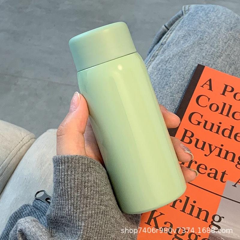 Frosted Mini Thermos Cup For Women, Small And Portable With Tea Compartment, Simple Small-Capacity Water Cup, Portable Pocket Cup