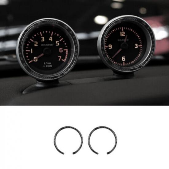 Black Carbon Fiber Speedometer Frame Cover Sticker For Benz Smart Fortwo 2011-15