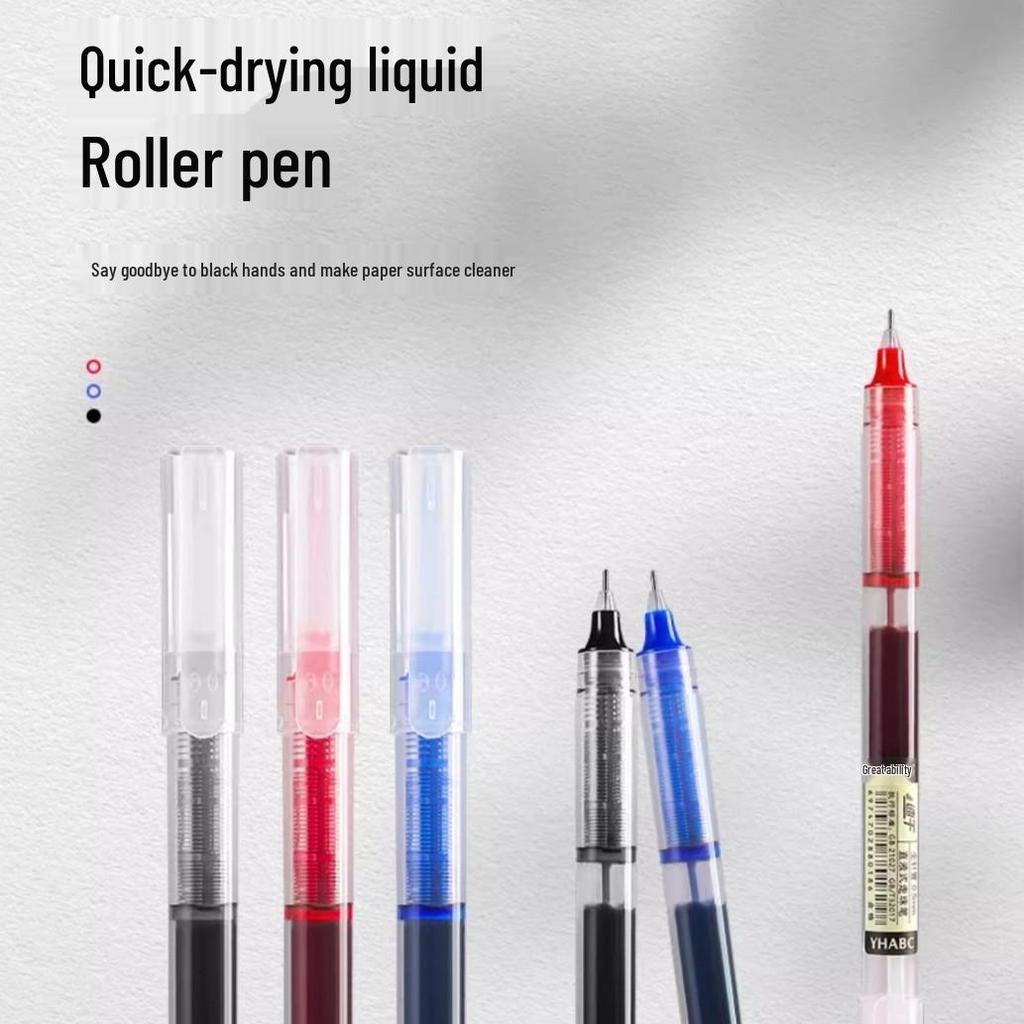 Direct Liquid Ink Pen: Smooth, Quick-Drying, High-Capacity Rollerball for Middle & Primary School Exams and Homework