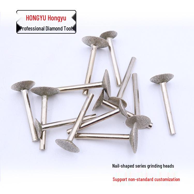 Diamond Grinding Head for Nails, T-Shape for Polishing Stone, Glass, and Ceramic
