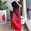 Long Dresses Elegant Party Dresses Woman Pleated Dress Female Gradient Long Loose Fashion Stitching Drape Bottoming Dress