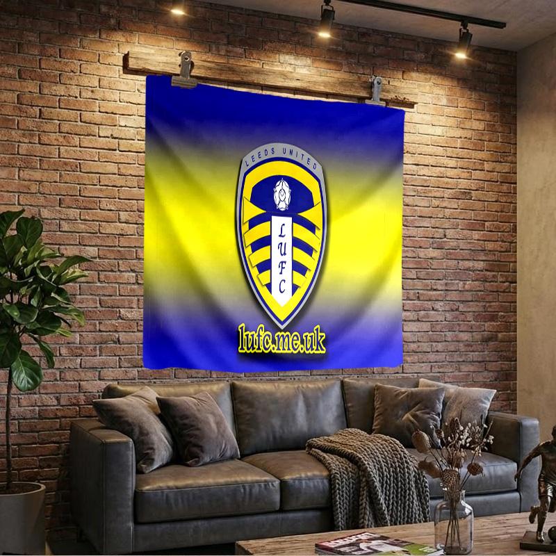 Tapisserie Legacy Leeds United Crest pour Salle de Jeux, Accessoires pour Chambre à Coucher, Salon, Dortoir Décoration Murale Cadeaux d'Anniversaire pour Fans