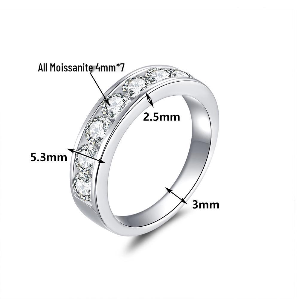 Elegant Women's Moissanite Ring in 925 Sterling Silver and Gold-Plated Finish