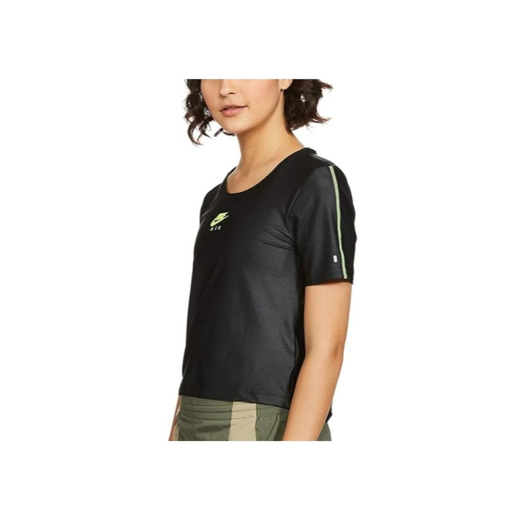 Nike Air Dri-FIT Quick-Dry Running Top Short Sleeve T-Shirt Women Tops Black CU3059-010