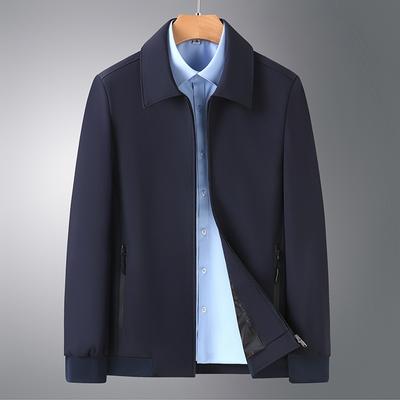 Giacca da Uomo Primavera e Autunno Nuova Business Casual Monocolore Revers Mezza Età Leadership Esecutivo Giacca Giacca