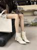 Mode Spitzschuh Damen Stiefeletten 2024 Neuheiten Schwarz Beige Khaki Dünne Hohe Absätze Party Pumps Schuhe Frau Größe 35-40 Kurze Stiefel
