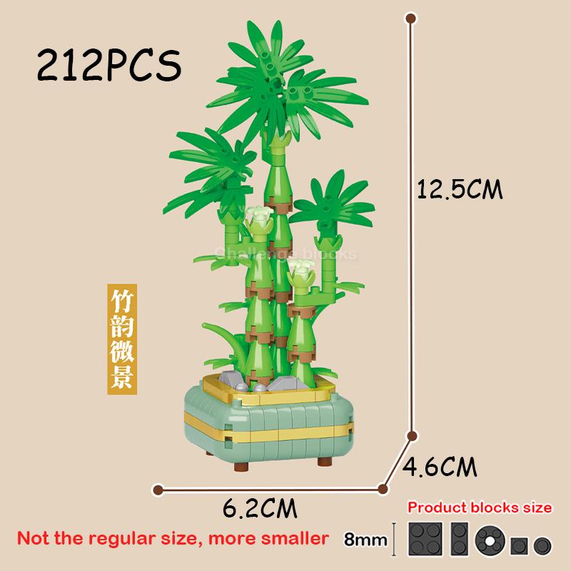 

Bouquet Orchid Bamboo Chrysanthemum Plum Blossom Building Blocks DIY Bonsai Botanical Home Decoration Toy For Kids Adults Gifts