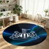 Newcastle United Fußball Gedruckter Runder Kristall-Samt-Teppich Weicher Rutschfester BodenTeppich für Schlafzimmer Feiertagsgeschenk