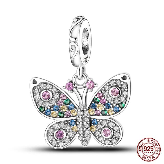 Fashion 925 Silver Colorful Butterfly Dragonfly Hummingbird Spring Series Charms Beads Fit Fasion 925 Bracelet Jewelry
