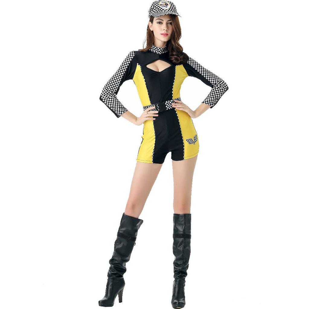 - Code, Racing Girl Locomotive Suit, Car Model Long-sleeved Cheerleader Costume, Night Lead Dance Costume