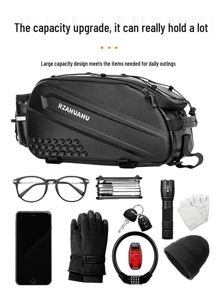 Hard Shell Bicycle Rear Seat Storage Bag - Mountain Bike Tail Bag & Rear Rack Pannier