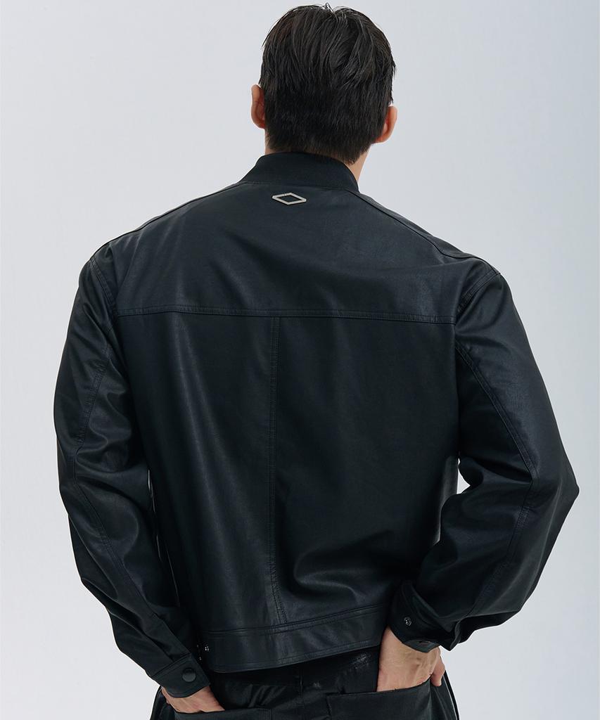 Ninez Pocket Crop Leather Jacket