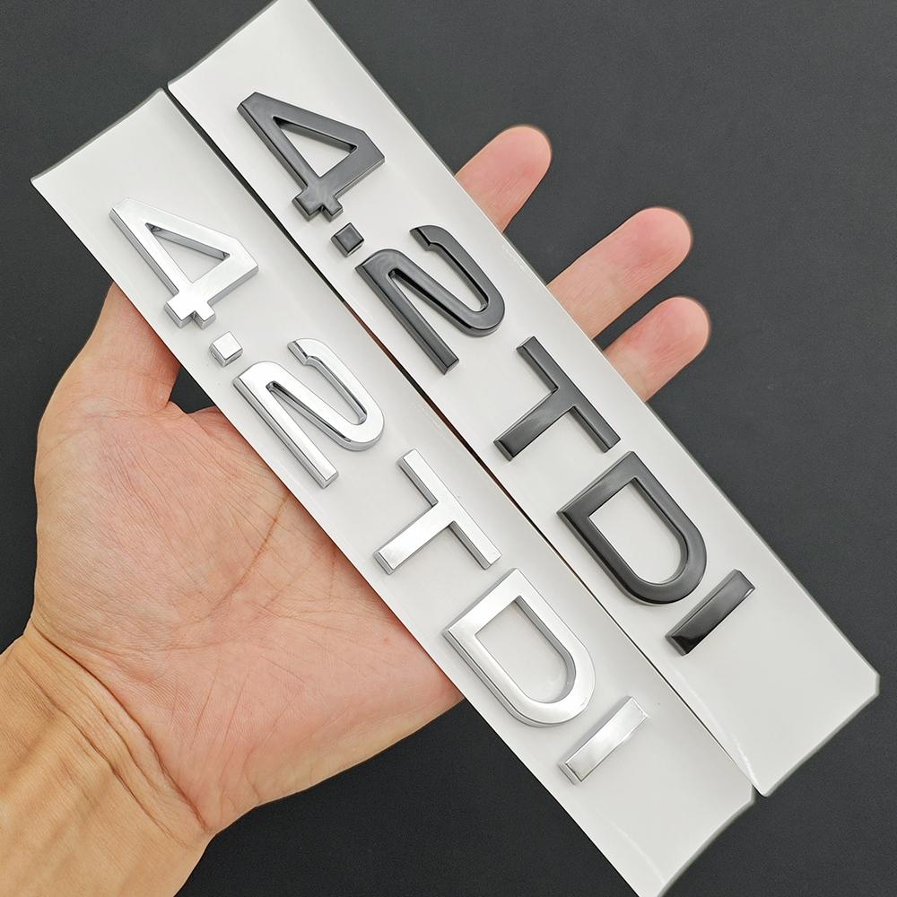 3D ABS Letters Logo 1.9 2.0 2.8 3.0 4.0 4.2 TDI Emblem Sticker Car Rear Trunk Badge for Audi A3 A4 A5 A6 A7 A8 Q2 Q3 Q4 Q5 Q7 Q8