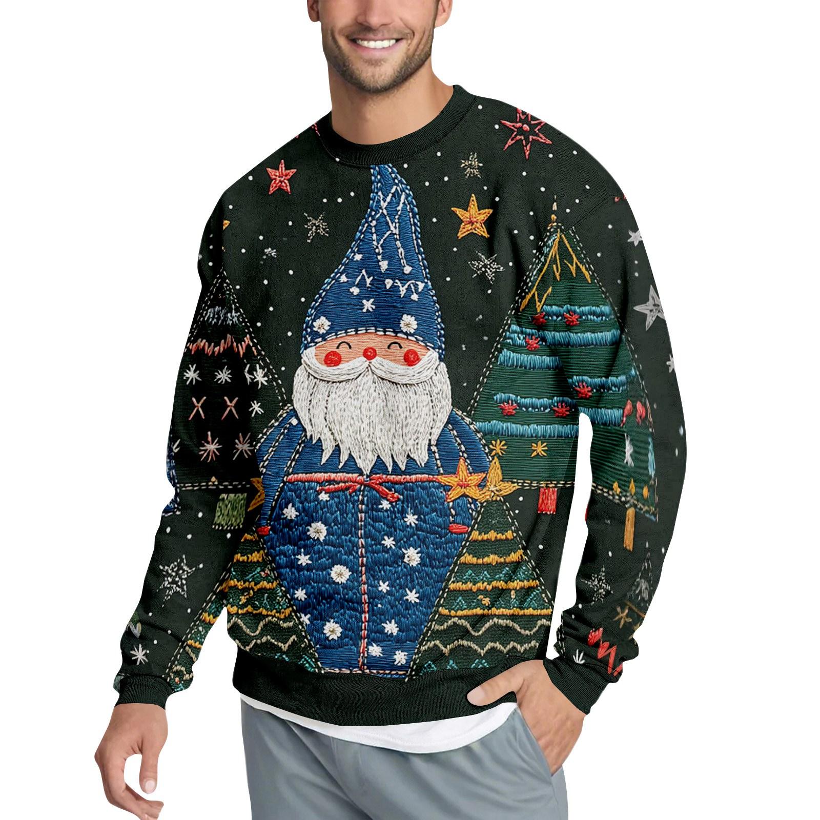 

Свободное мужское худи с рождественским принтом S зелёный