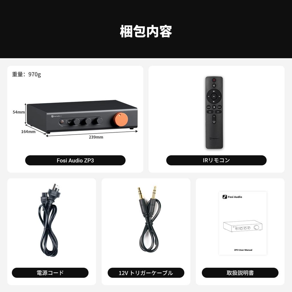 Fosi Audio ZP3 Balanced Preamplifier with 2 RCA Inputs and 1 XLR Input, RCA/XLR Output, Subwoofer Output, for 2-Channel Stereo and 2.1 Systems, Home A