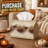 1pc Traditional Autumn Nature Tissue Box - Pumpkin Foliage Border, Durable Napkin Organizer for Car, Kitchen, Dining, Home Decor - Decorative Tabletop