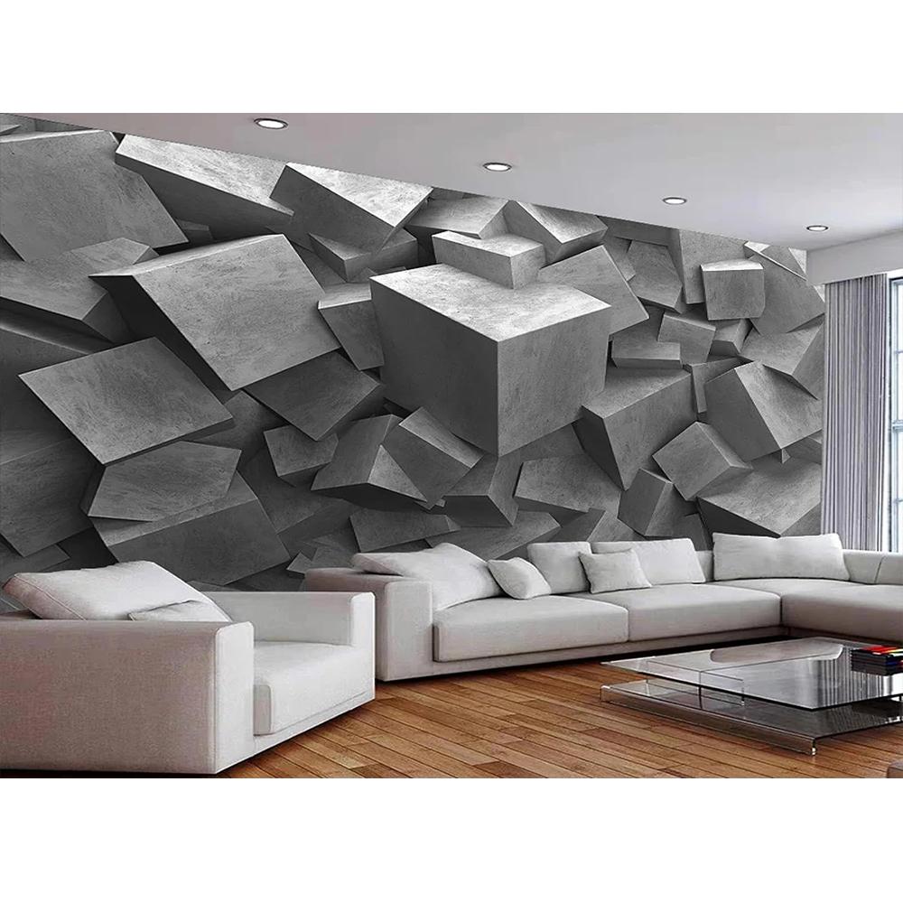 Carta da Parati Astratta 3D Spazio Muro di Cemento Murale Soggiorno Camera da Letto Carta da Parati Decorazione per la Casa